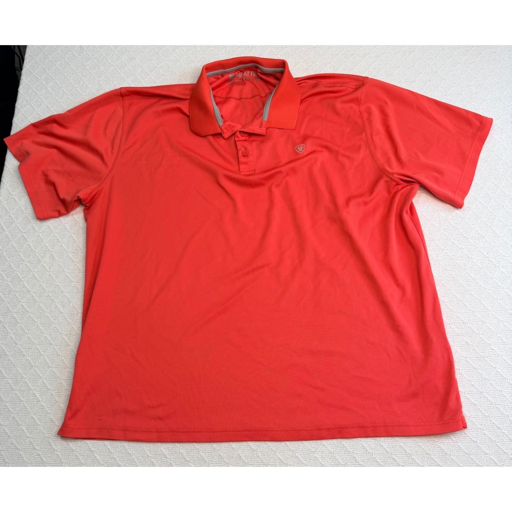 AriatTEK Heat Series Mens XXL Orange Short Sleeve Performance Polo Shirt